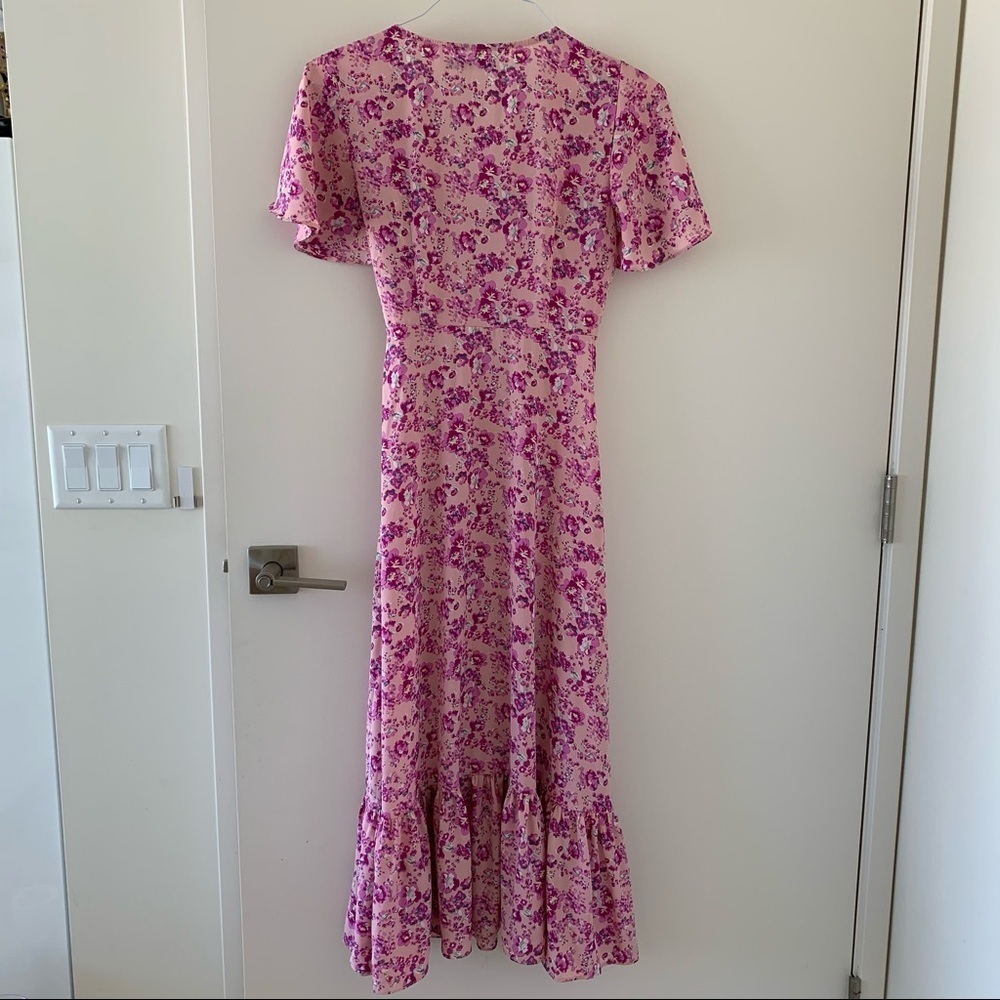 Nasty gal pink floral wrap dress - Picture 3 of 3